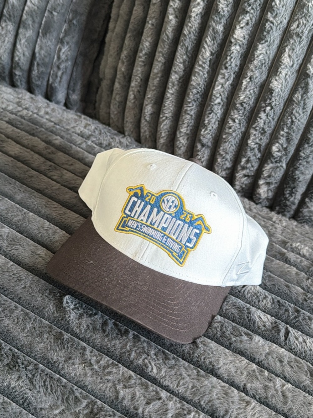 Champions Two-Tone Patch Baseball Cap - White & Brown